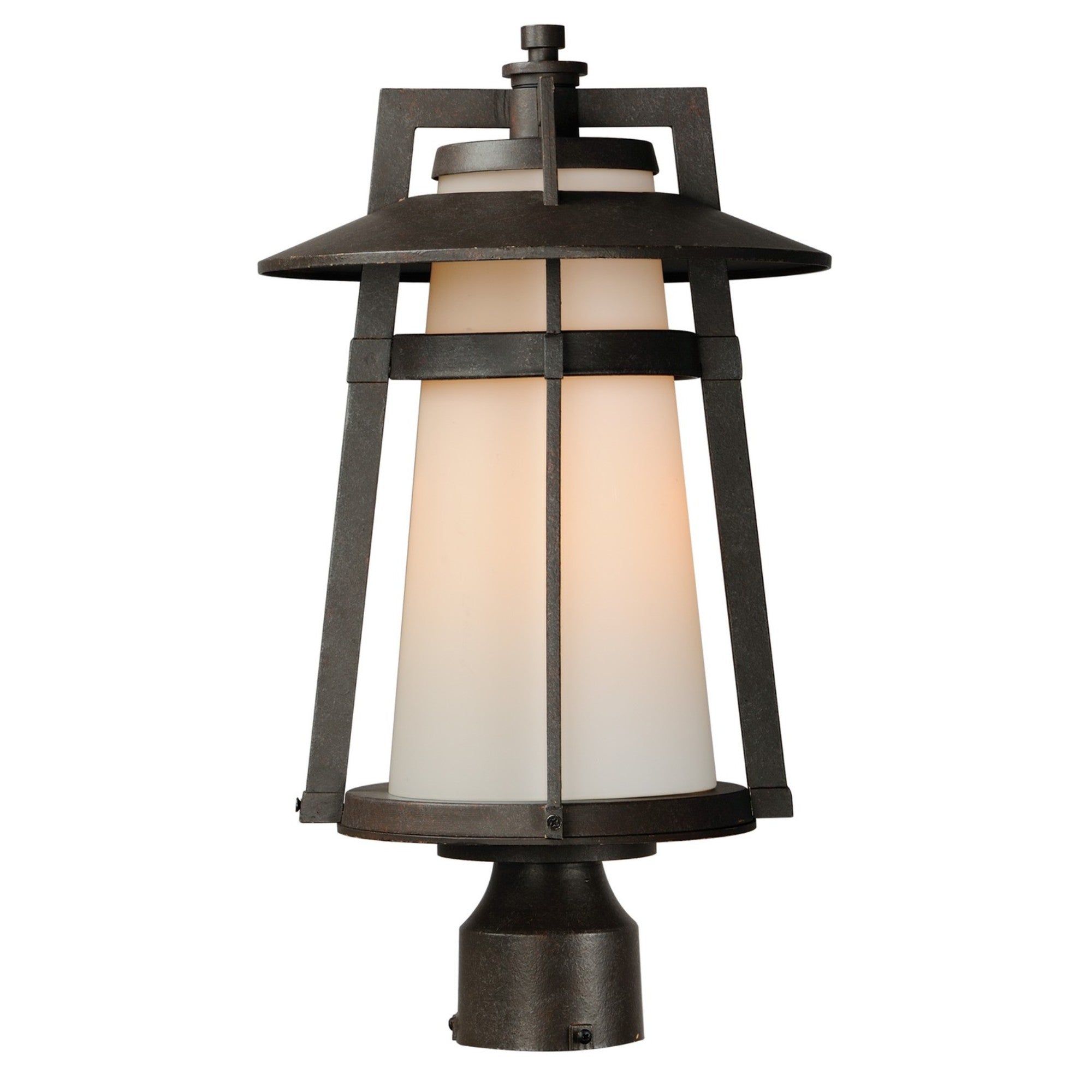 Calistoga 19" Outdoor Post Lantern, Adobe Finish - Bees Lighting
