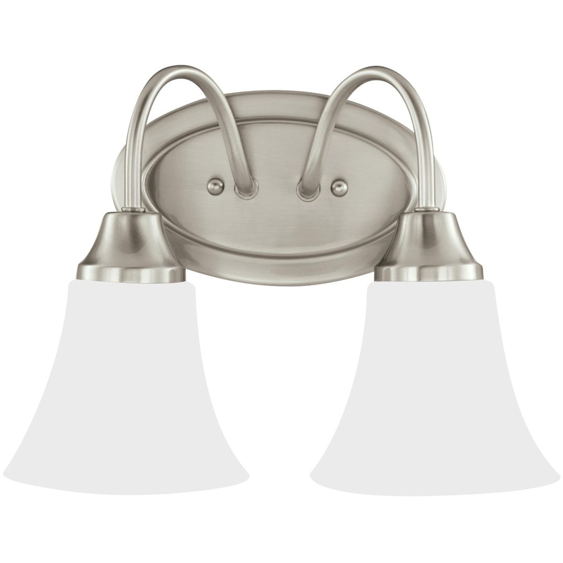 Holman 12" 2-Light Bathroom Vanity, Brushed Nickel Finish - Bees Lighting
