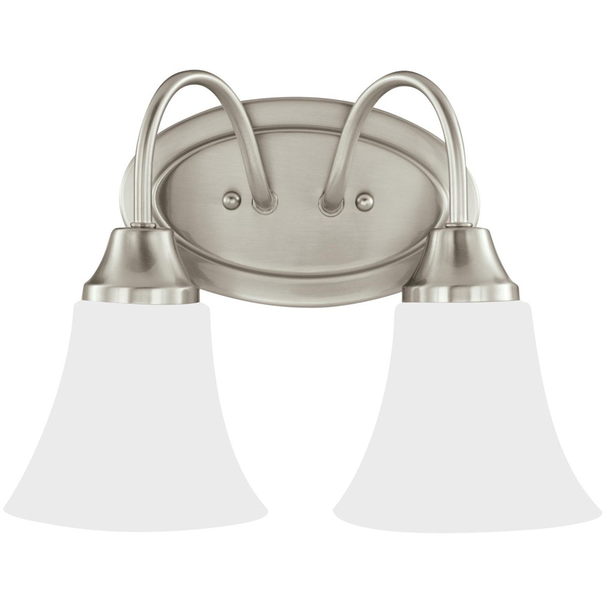 Holman 12" 2-Light Bathroom Vanity, Brushed Nickel Finish - Bees Lighting