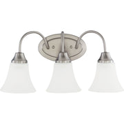 Holman 18" 3-Light Bathroom Vanity, Brushed Nickel Finish - Bees Lighting