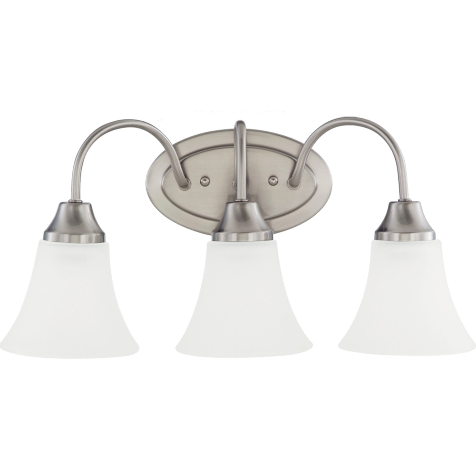 Holman 18" 3-Light Bathroom Vanity, Brushed Nickel Finish - Bees Lighting