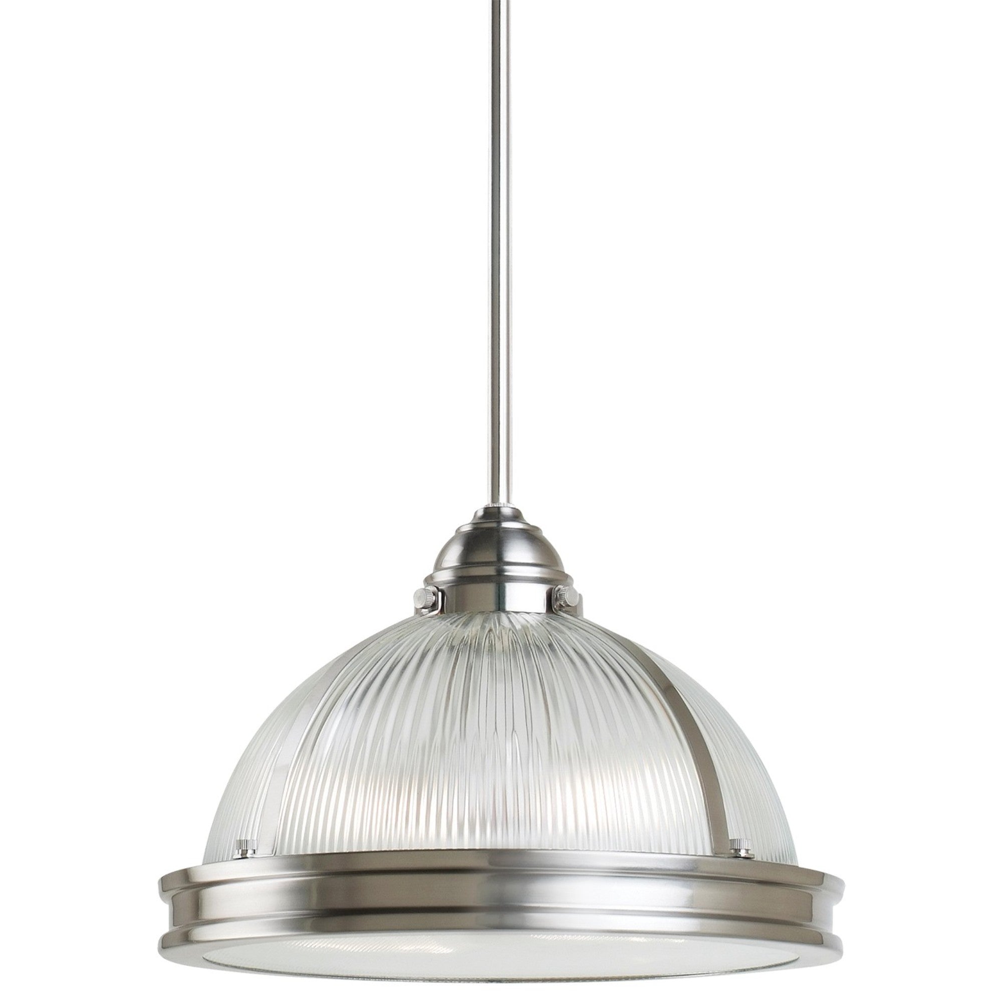 Pratt Street Prismatic 13" 2-Light Pendant, Brushed Nickel Finish - Bees Lighting