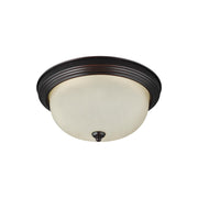 Geary 11" Flush Mount, Bronze Finish with Amber Scavo Glass - Bees Lighting