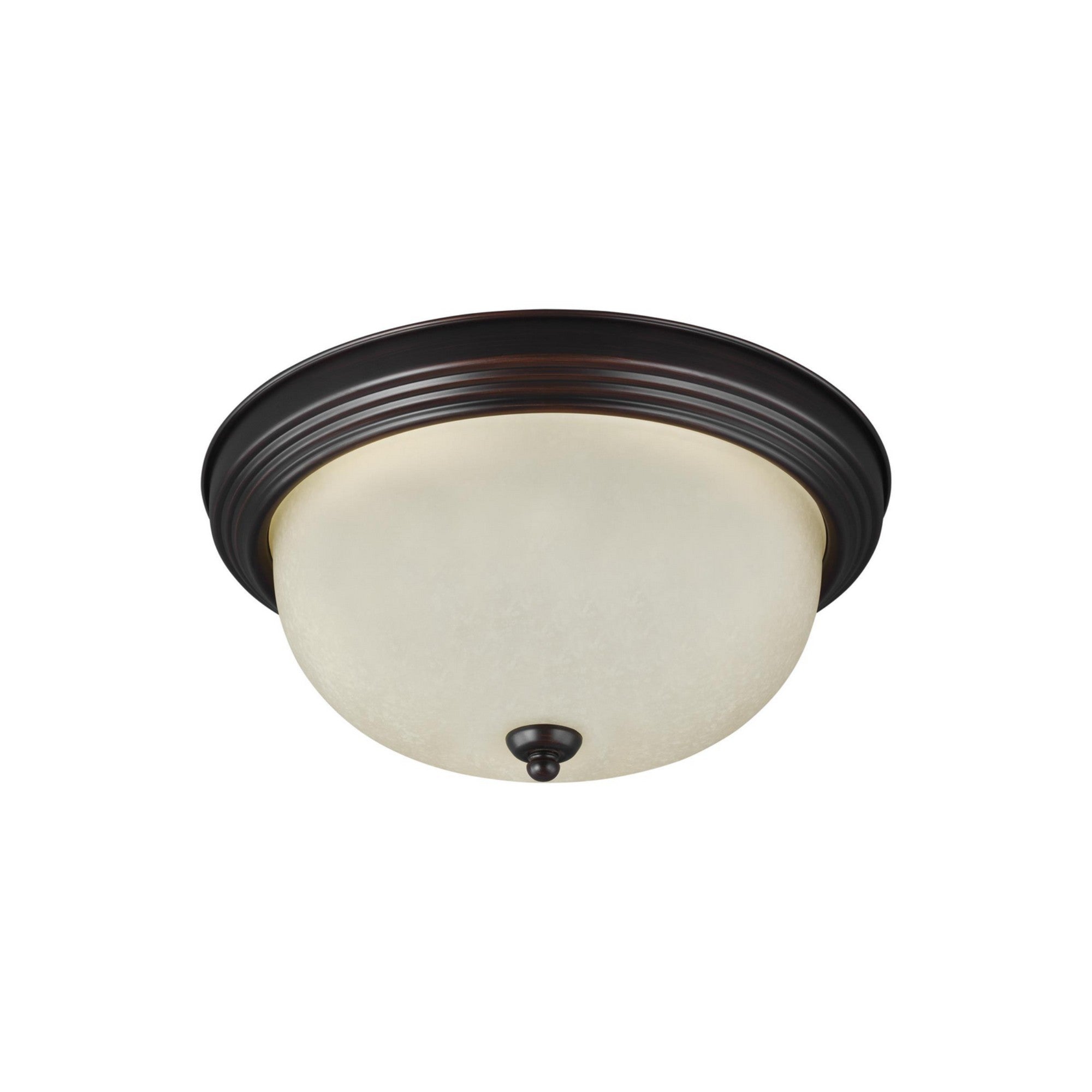 Geary 11" Flush Mount, Bronze Finish with Amber Scavo Glass - Bees Lighting