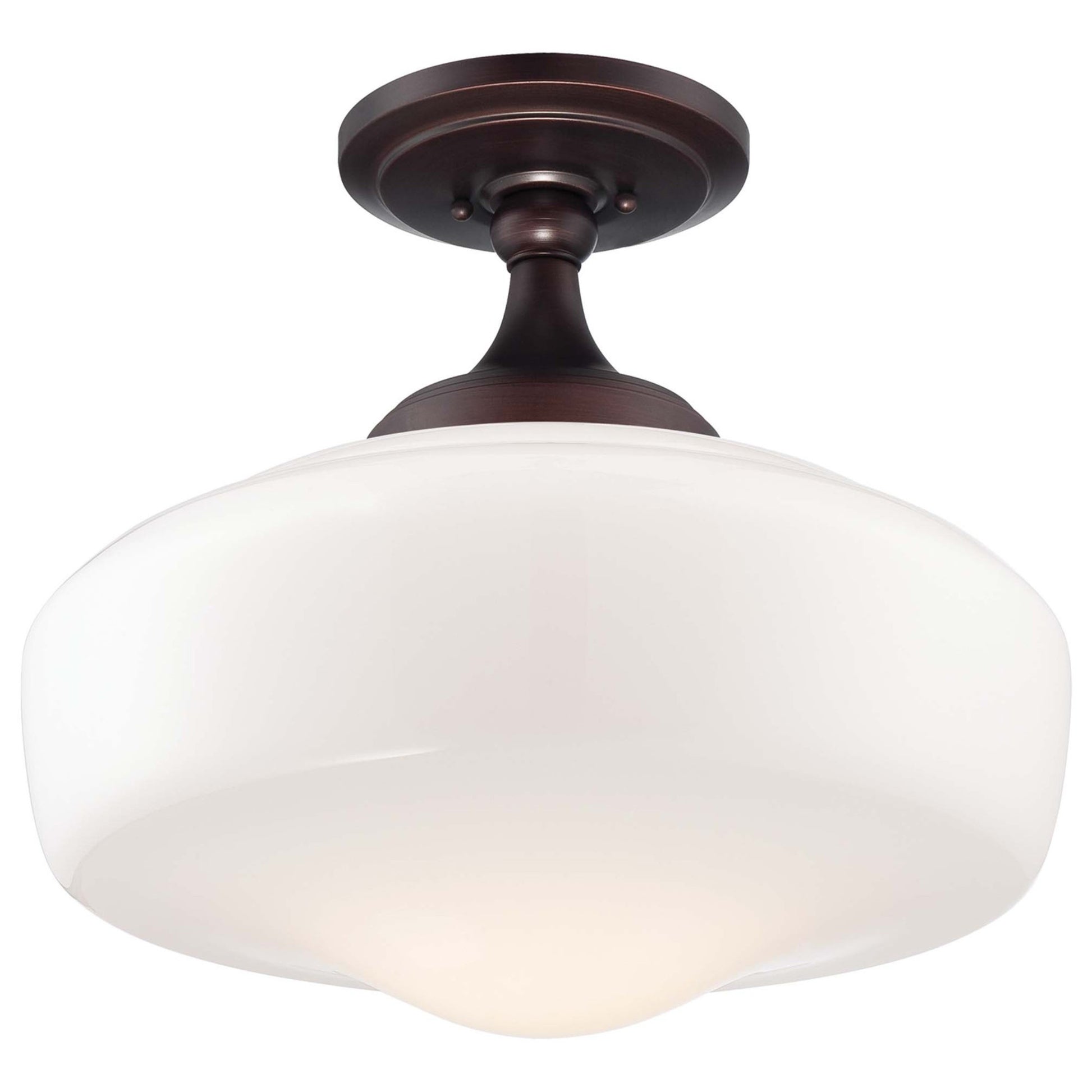 17" Semi-Flush Mount, Brushed Bronze Finish - Bees Lighting