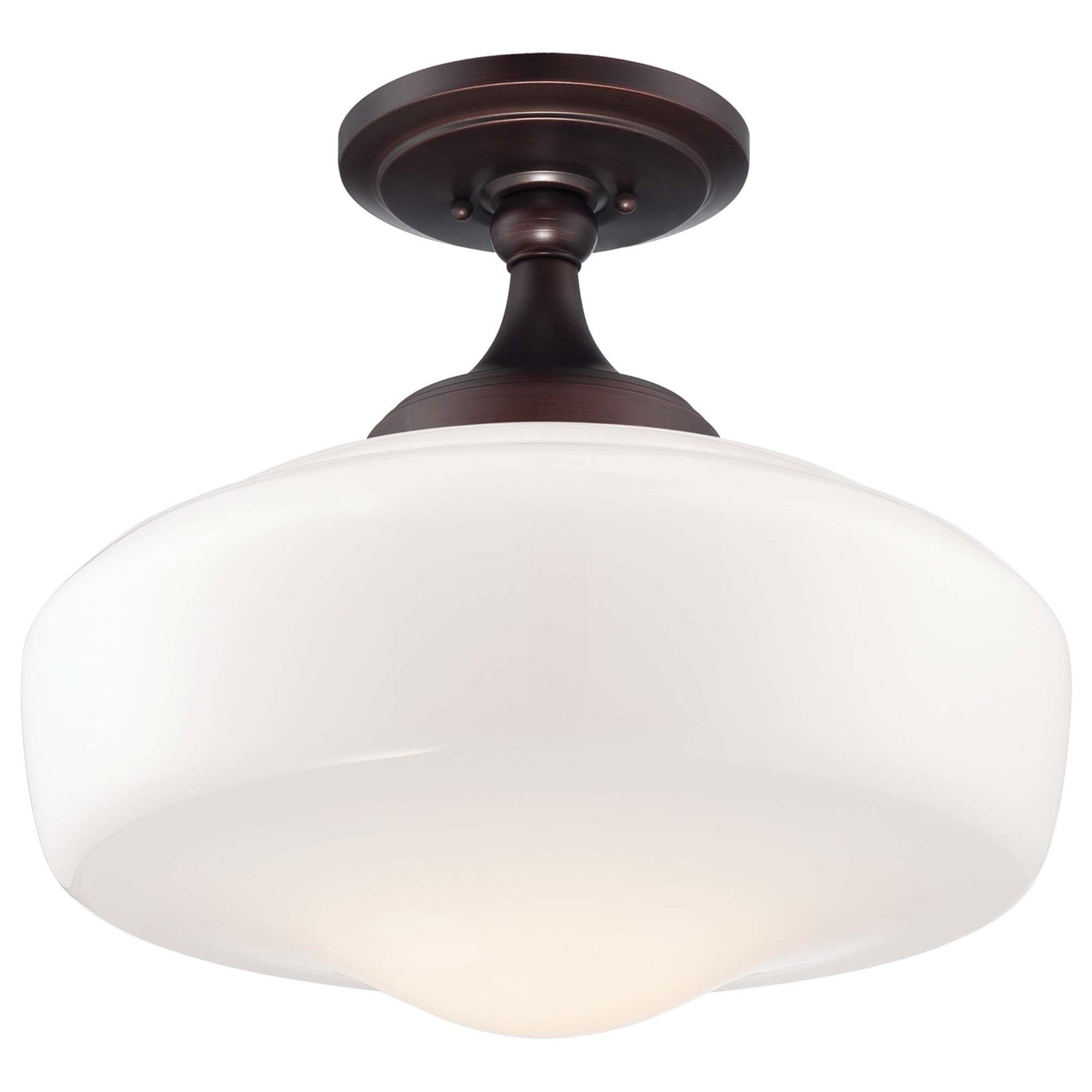 17" Semi-Flush Mount, Brushed Bronze Finish - Bees Lighting
