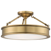Harbour Point 19" 3-Light Semi-Flush Mount, Liberty Gold Finish - Bees Lighting