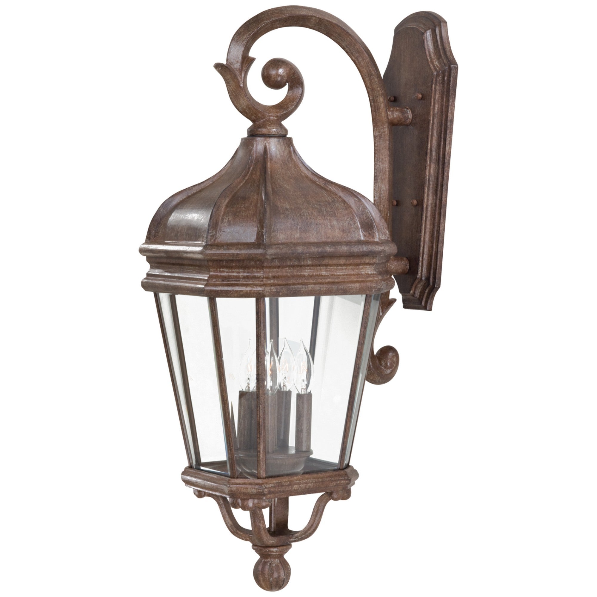 Harrison 32" 4-Light Outdoor Wall Sconce, Vintage Rust Finish - Bees Lighting