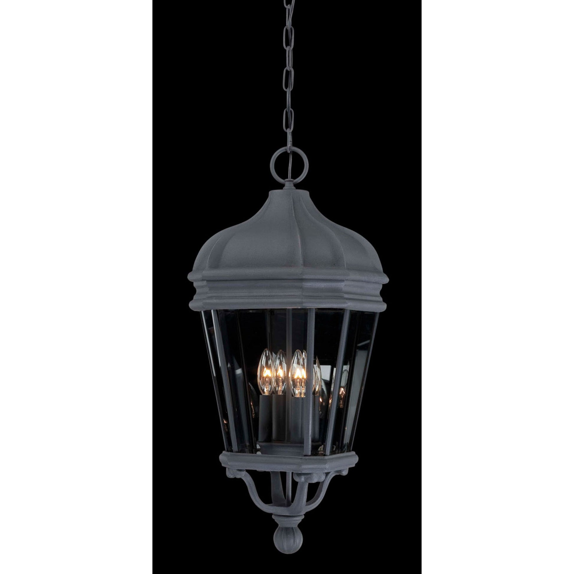 Harrison 29" 4-Light Outdoor Chain Hung, Coal Finish - Bees Lighting