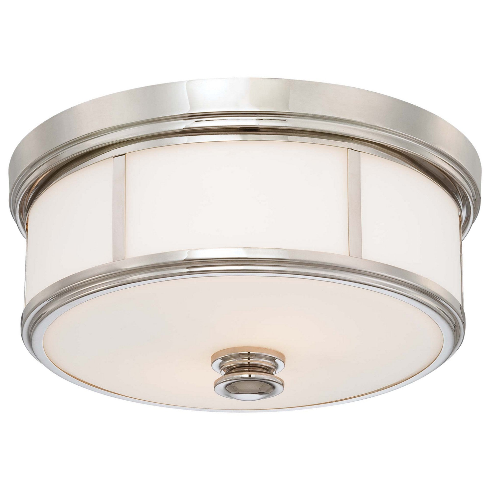 Harbour Point 14" 2-Light Flush Mount, Polished Nickel Finish - Bees Lighting