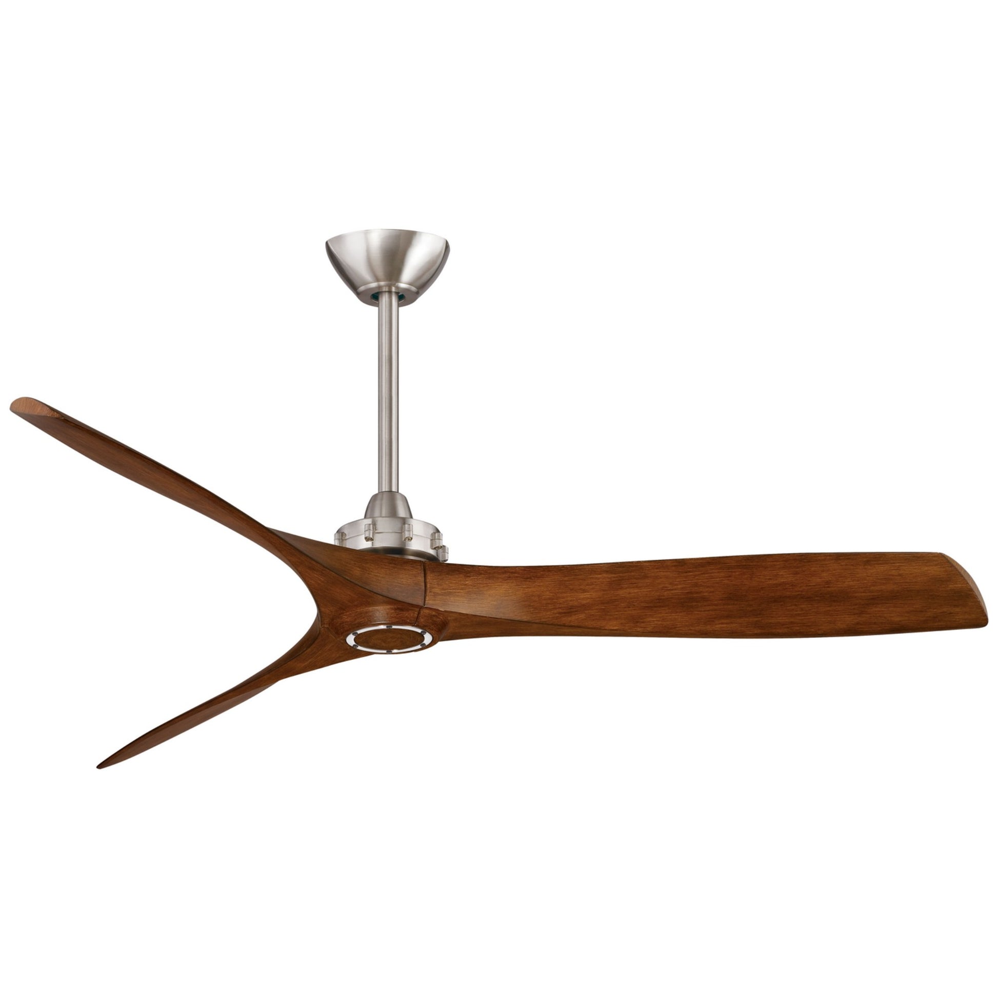 Aviation 60" Brushed Nickel & Distressed Koa Indoor Ceiling Fan with Remote - Bees Lighting