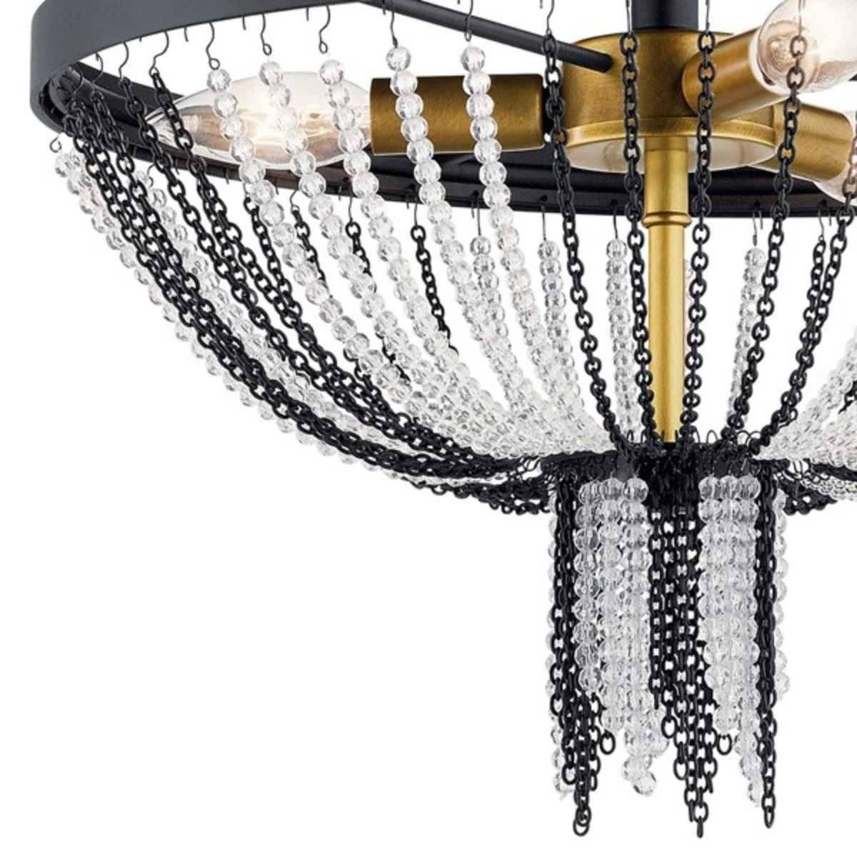 Alexia 16 in. 3 Lights Semi Flush Mount Light Black finish