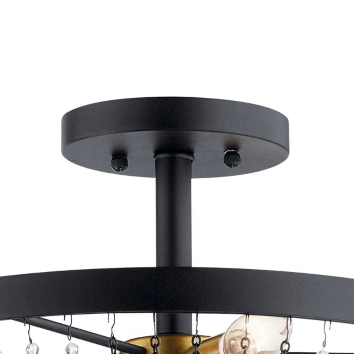 Alexia 16 in. 3 Lights Semi Flush Mount Light Black finish
