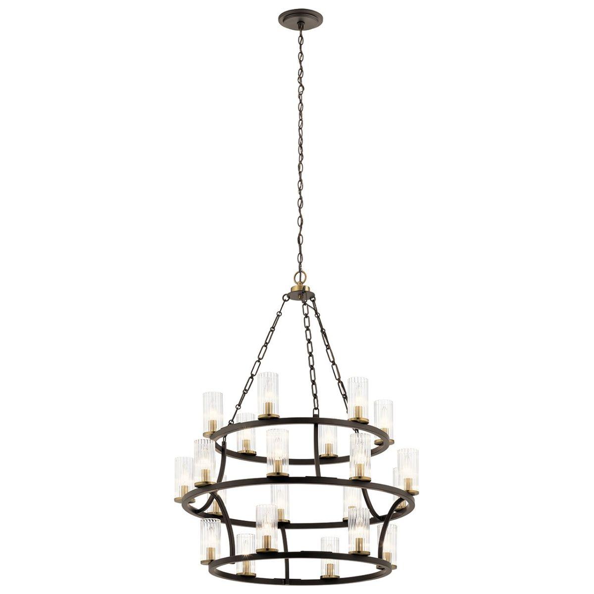 Mathias 32 In. 21 Lights 3-tier Chandelier Bronze Finish