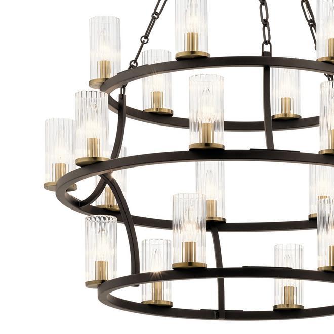 Mathias 41.5" 21-Light 3-Tier Chandelier, Bronze - Bees Lighting