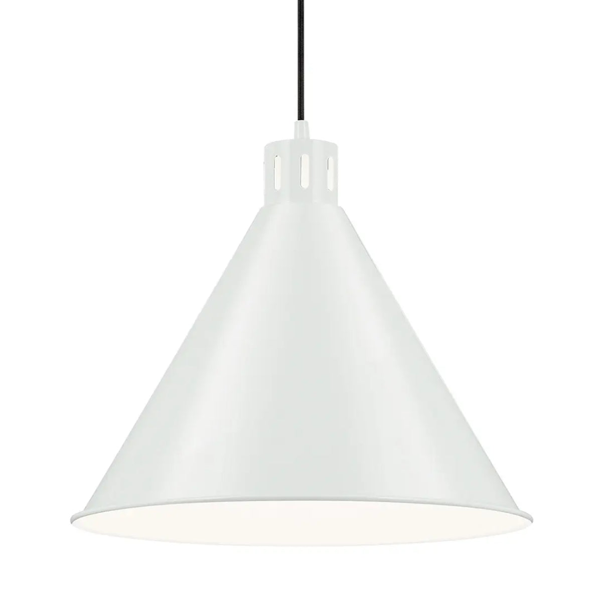 Zailey 16 in. Cone Pendant Light White Finish - Bees Lighting
