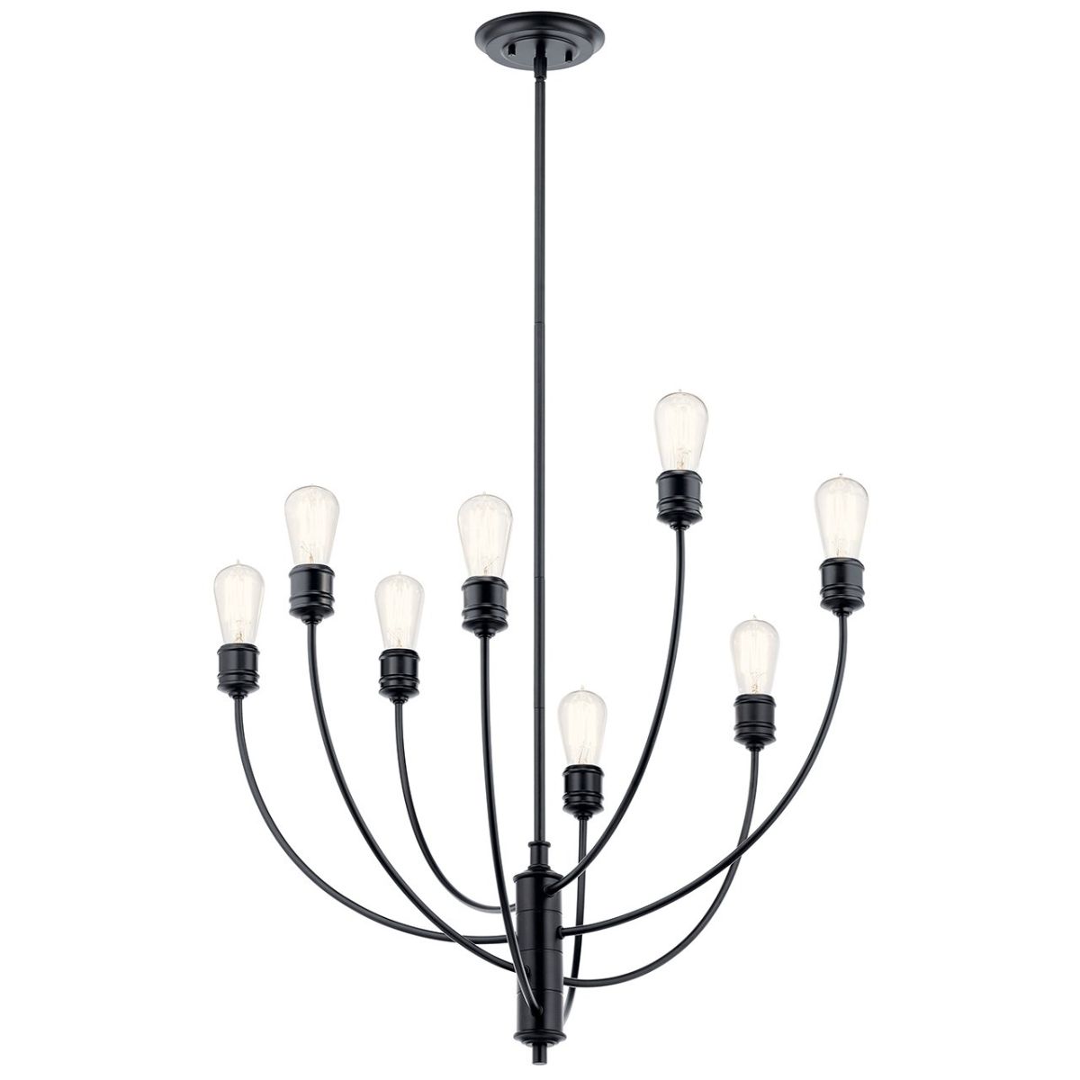Hatton 30 In. 8 Lights Chandelier Black Finish - Bees Lighting
