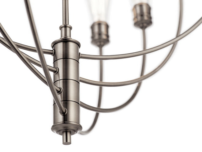 Hatton 30 In. 8 Lights Chandelier Silver Finish - Bees Lighting