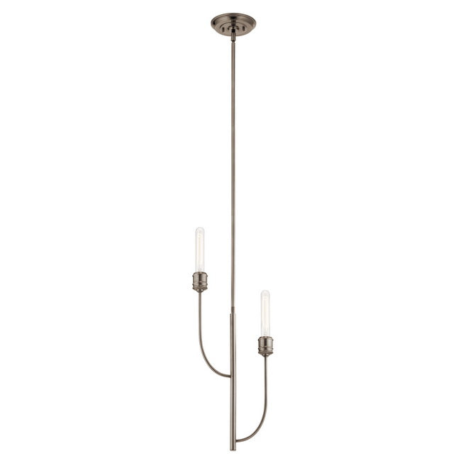 Hatton 10 In. 2 Lights Pendant Light Silver Finish - Bees Lighting