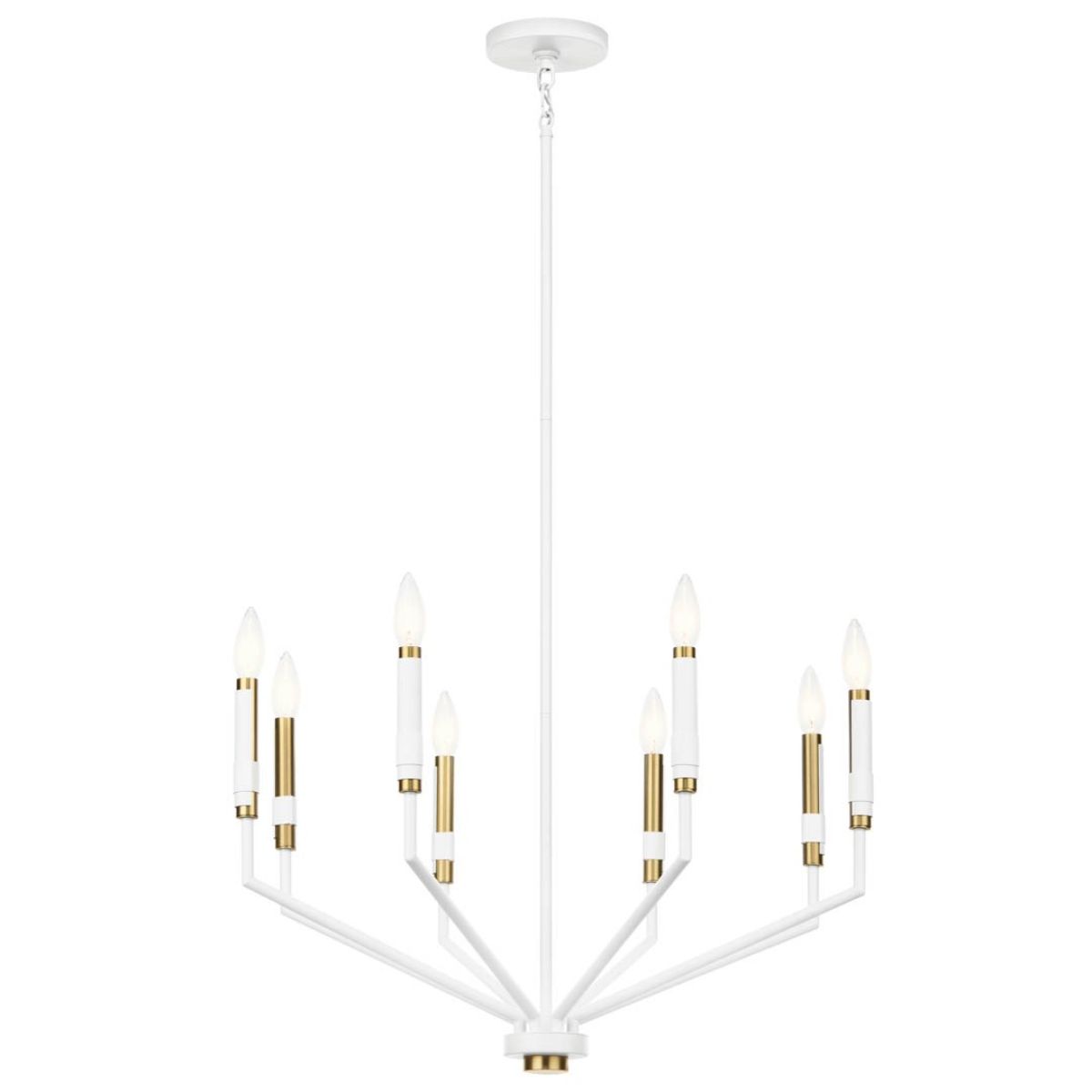 Armand 26 in. 8 Lights Chandelier White finish - Bees Lighting