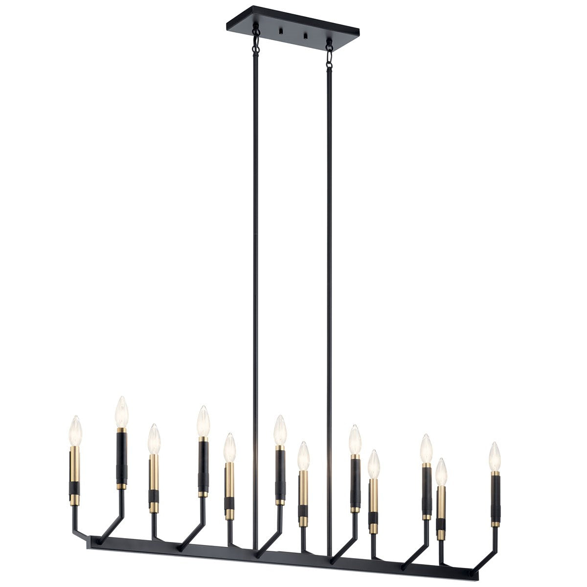 Armand 42 in. 12 Lights Chandelier Black Finish - Bees Lighting