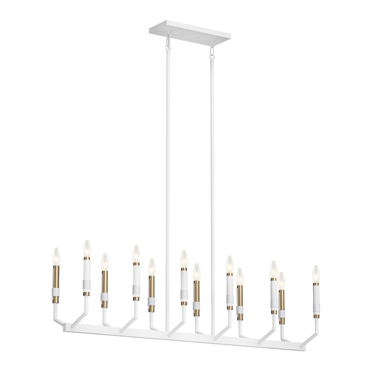 Armand 42 in. 12 Lights Chandelier White finish - Bees Lighting