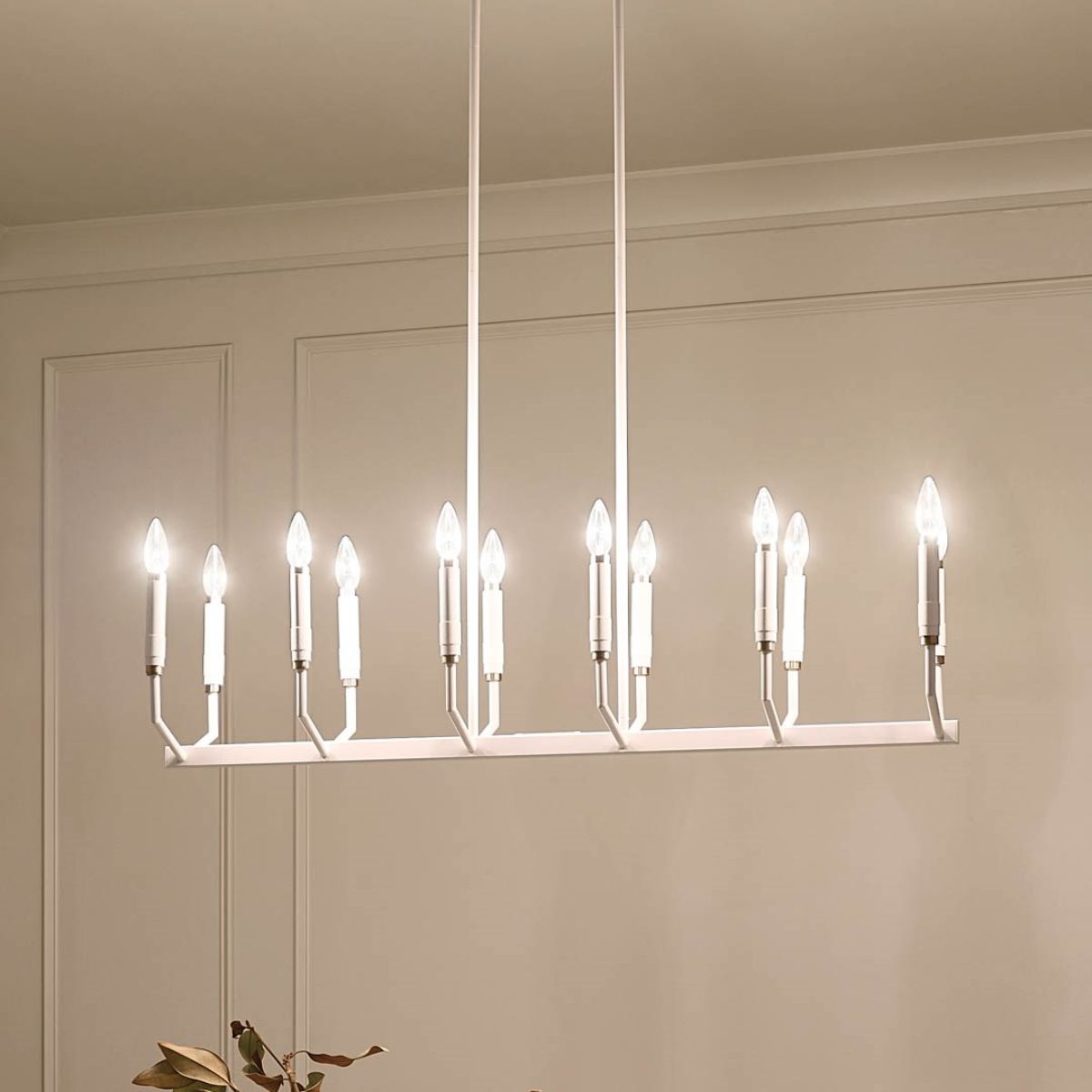 Armand 42 in. 12 Lights Chandelier White finish - Bees Lighting