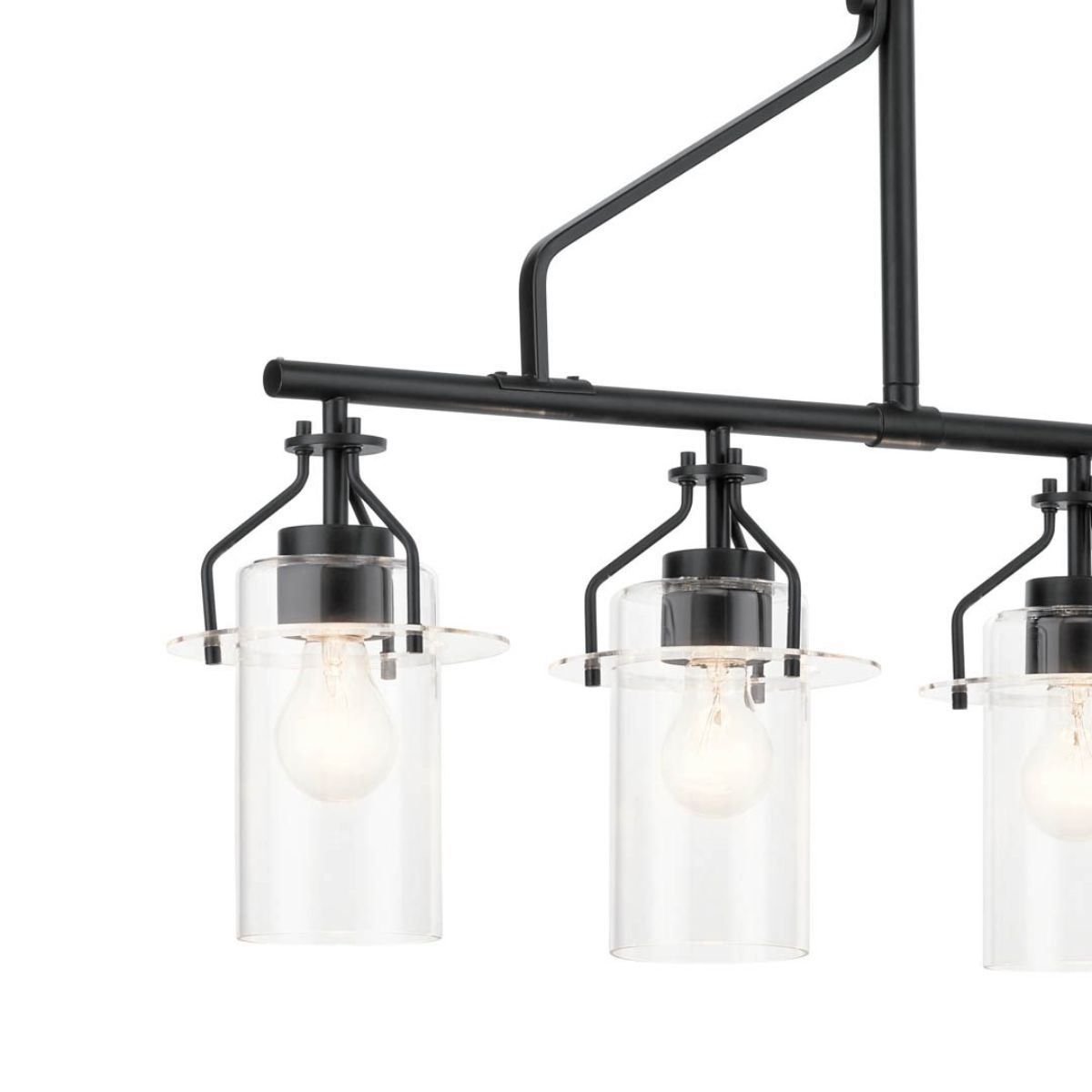Everett 42 in. 5 Lights Linear Chandelier Black finish - Bees Lighting