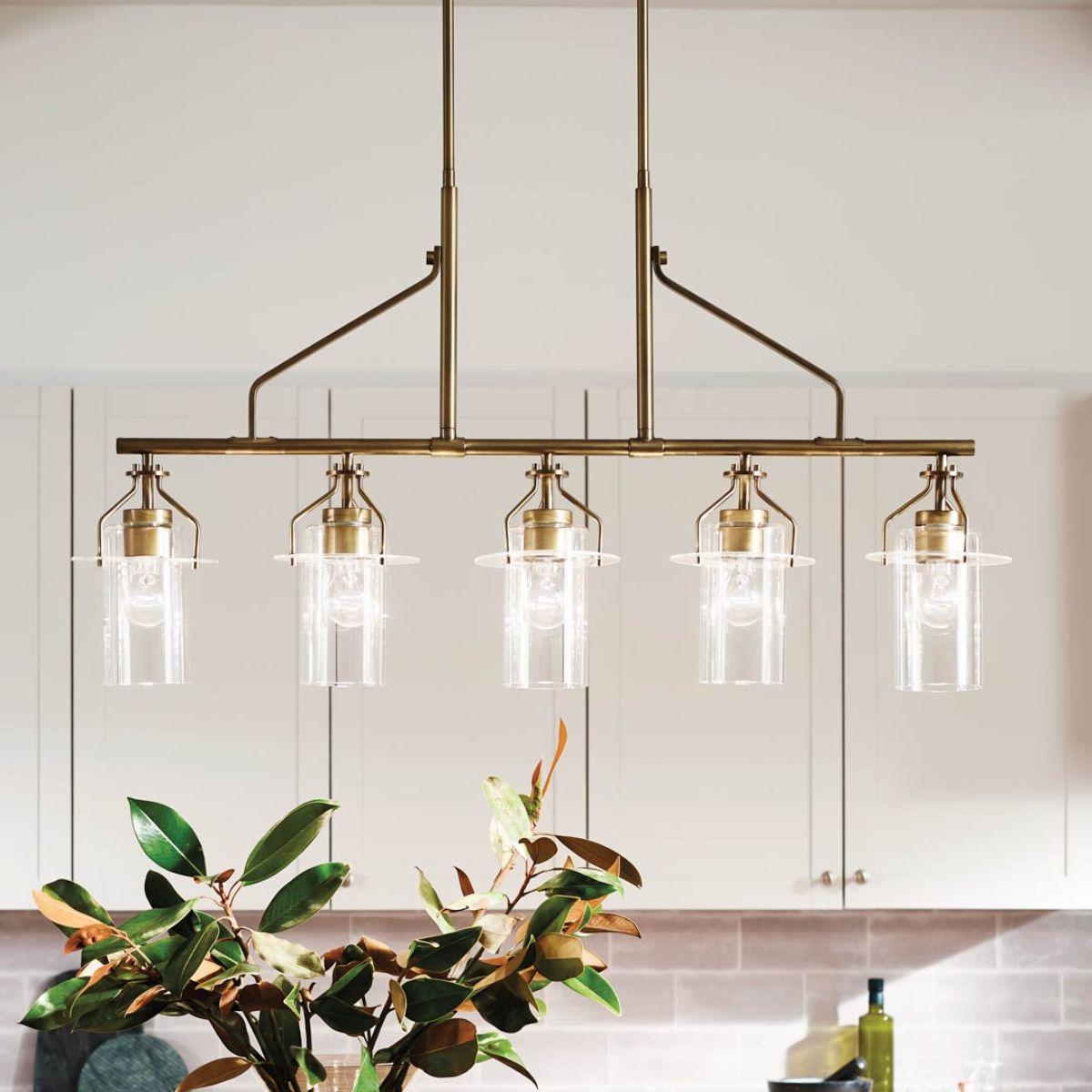 Everett 42 in. 5 Lights Chandelier Brushed Brass finish - Bees Lighting