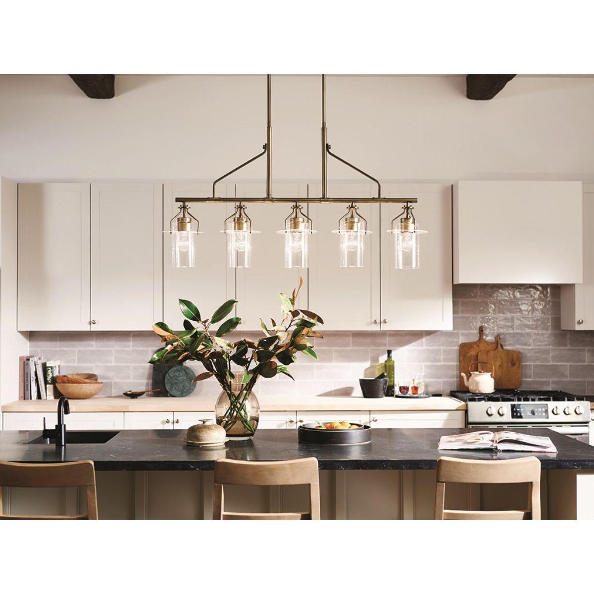 Everett 42 in. 5 Lights Chandelier Brushed Brass finish - Bees Lighting
