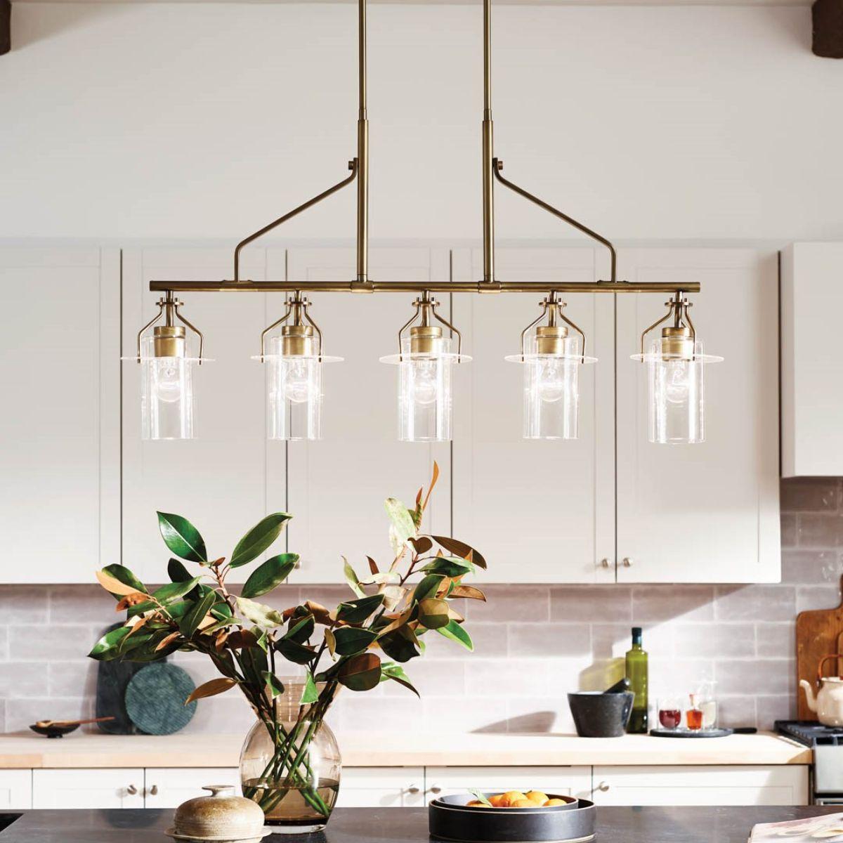 Everett 42 in. 5 Lights Chandelier Brushed Brass finish - Bees Lighting