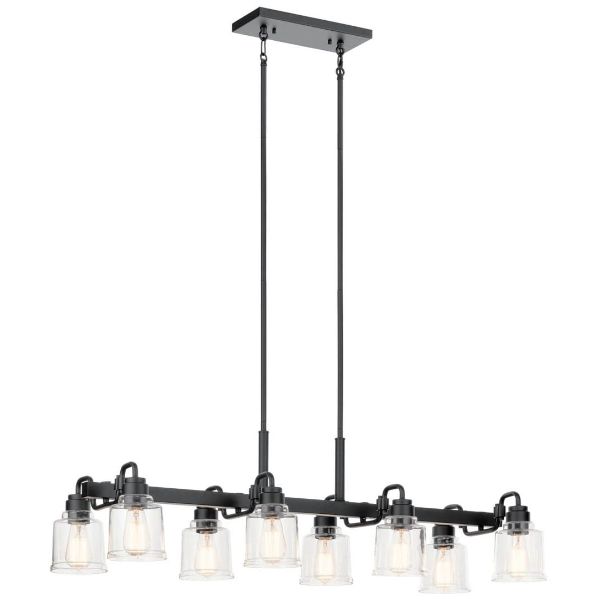Aivian 42 in. 8 Lights Chandelier Black finish - Bees Lighting