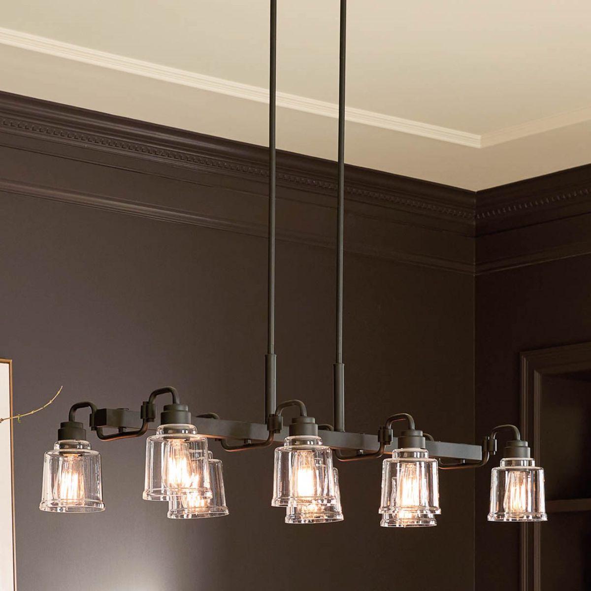 Aivian 42 in. 8 Lights Chandelier Black finish - Bees Lighting