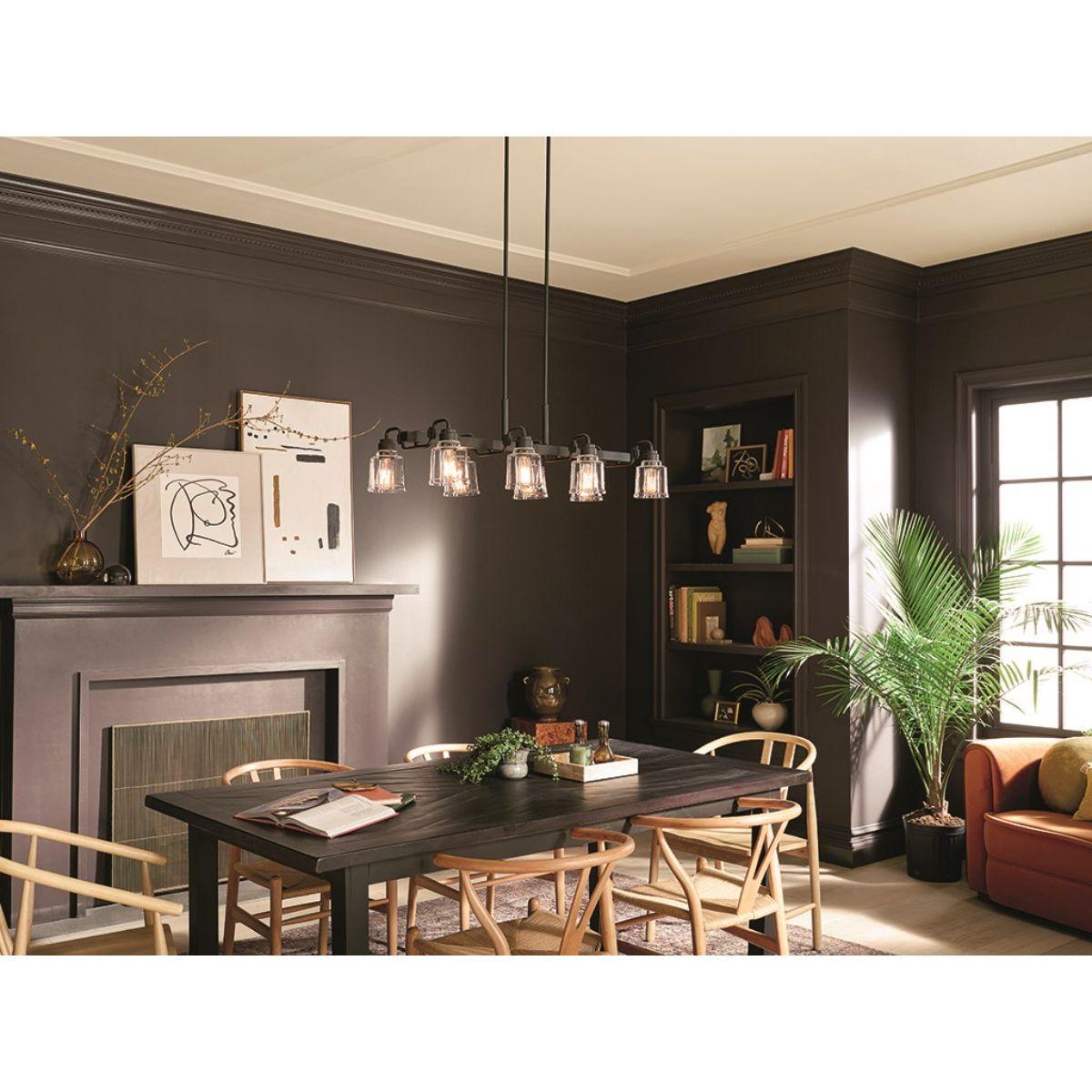 Aivian 42 in. 8 Lights Chandelier Black finish - Bees Lighting