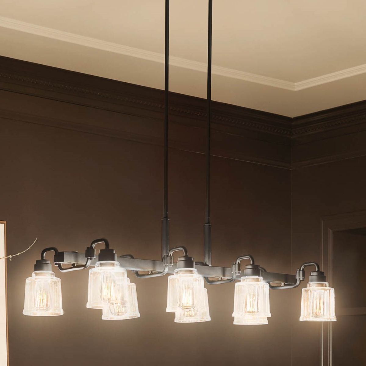 Aivian 42 in. 8 Lights Chandelier Black finish - Bees Lighting