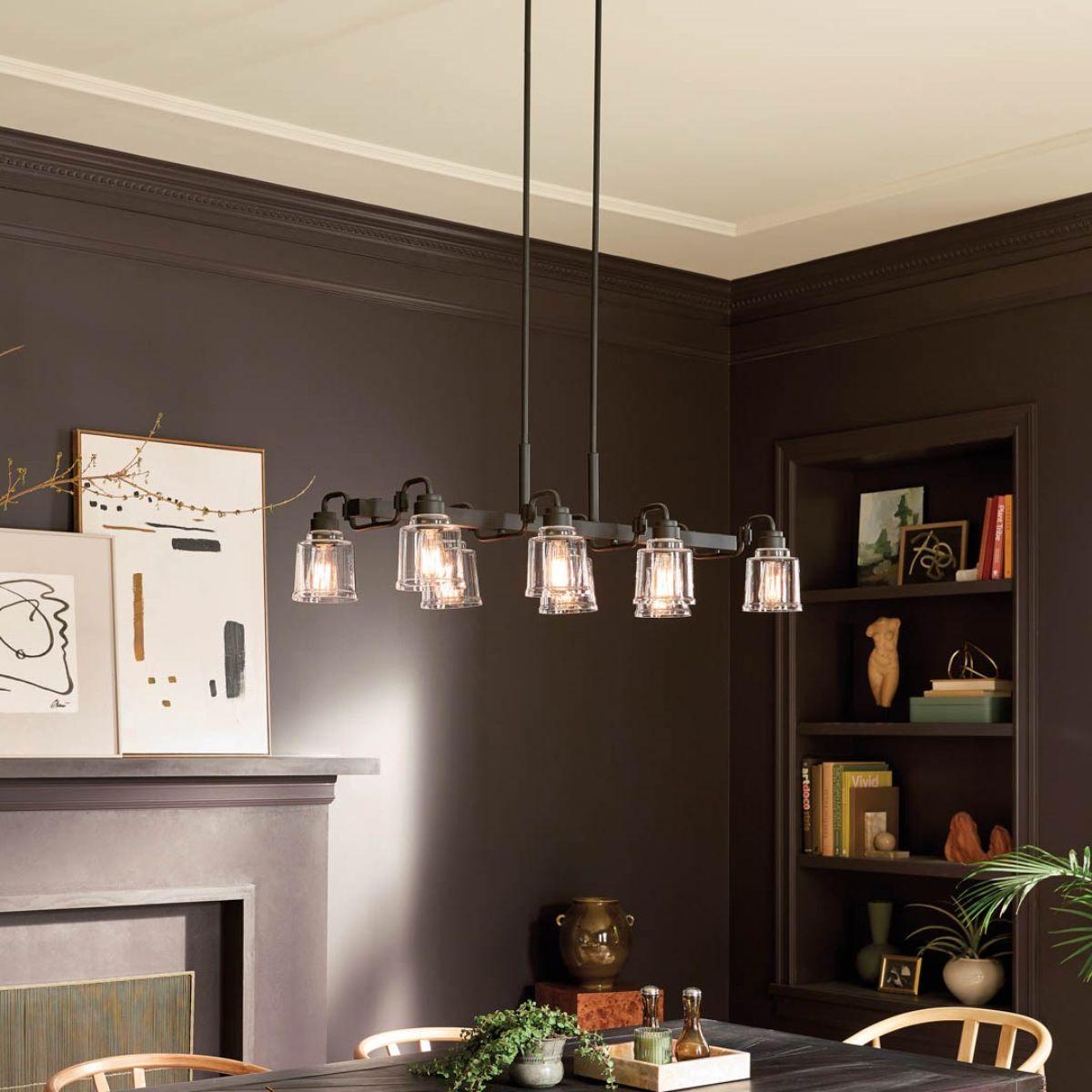 Aivian 42 in. 8 Lights Chandelier Black finish - Bees Lighting