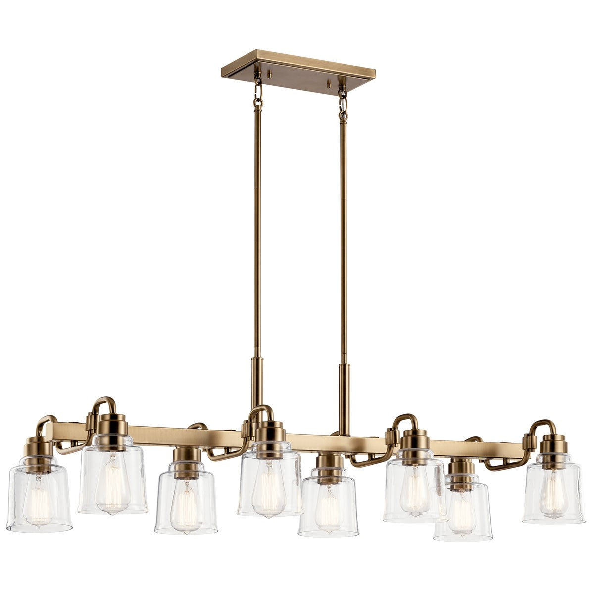 Aivian 42 in. 8 Lights Chandelier Brass Finish - Bees Lighting