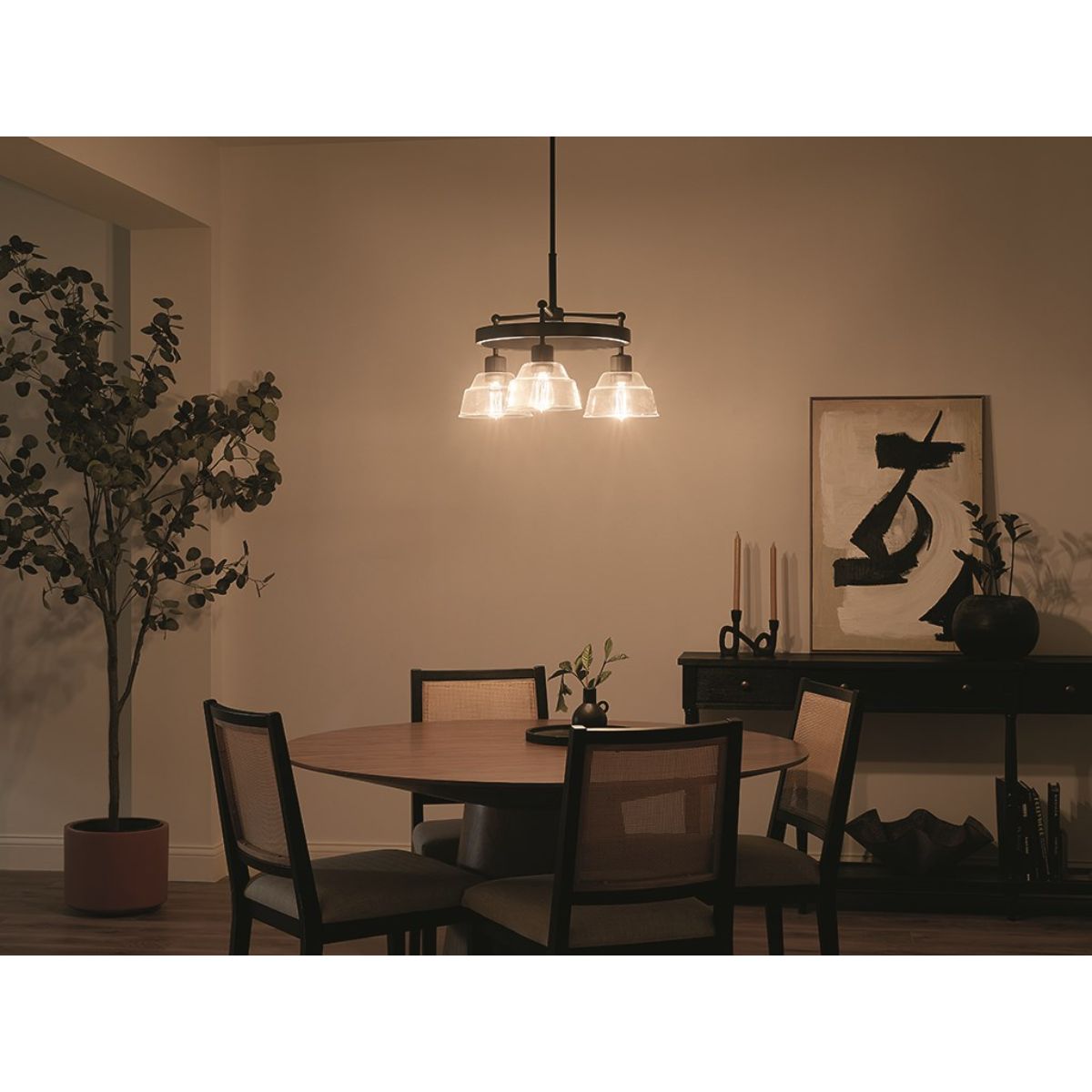 Eastmont 23 in. 3 Lights Chandelier Black finish - Bees Lighting