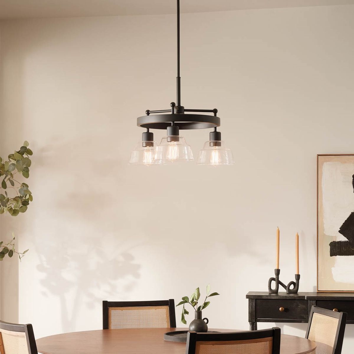 Eastmont 23 in. 3 Lights Chandelier Black finish - Bees Lighting