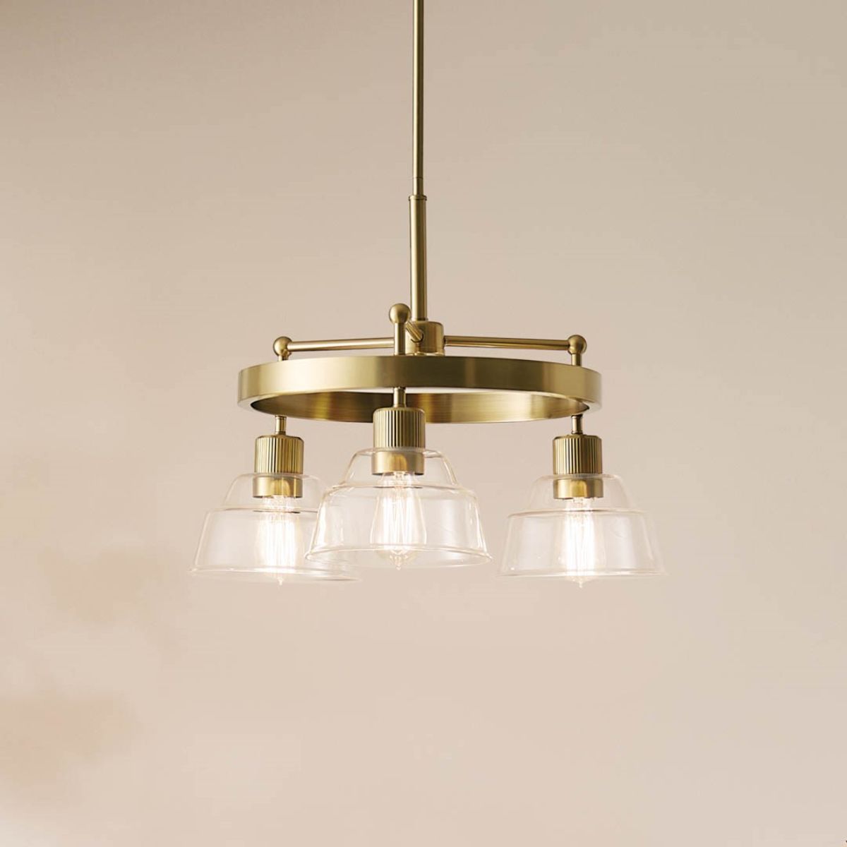 Eastmont 23 in. 3 Lights Chandelier Brushed Brass finish - Bees Lighting