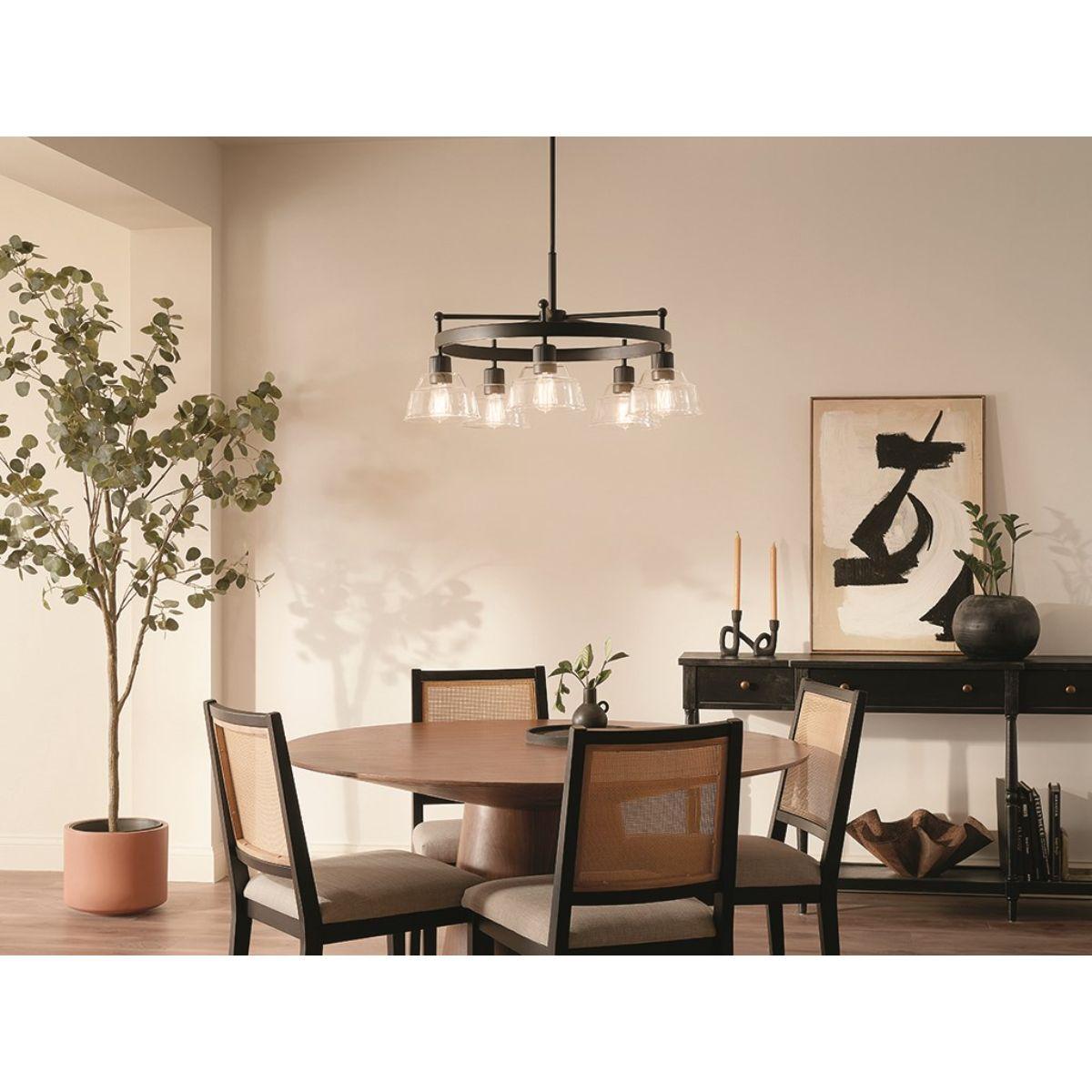 Eastmont 32 in. 5 Lights Chandelier Black finish - Bees Lighting