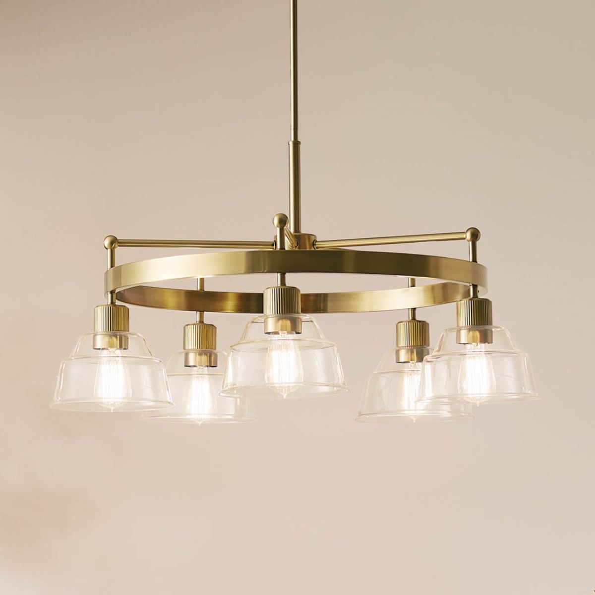 Eastmont 32 in. Lights Chandelier Brushed Brass finish - Bees Lighting