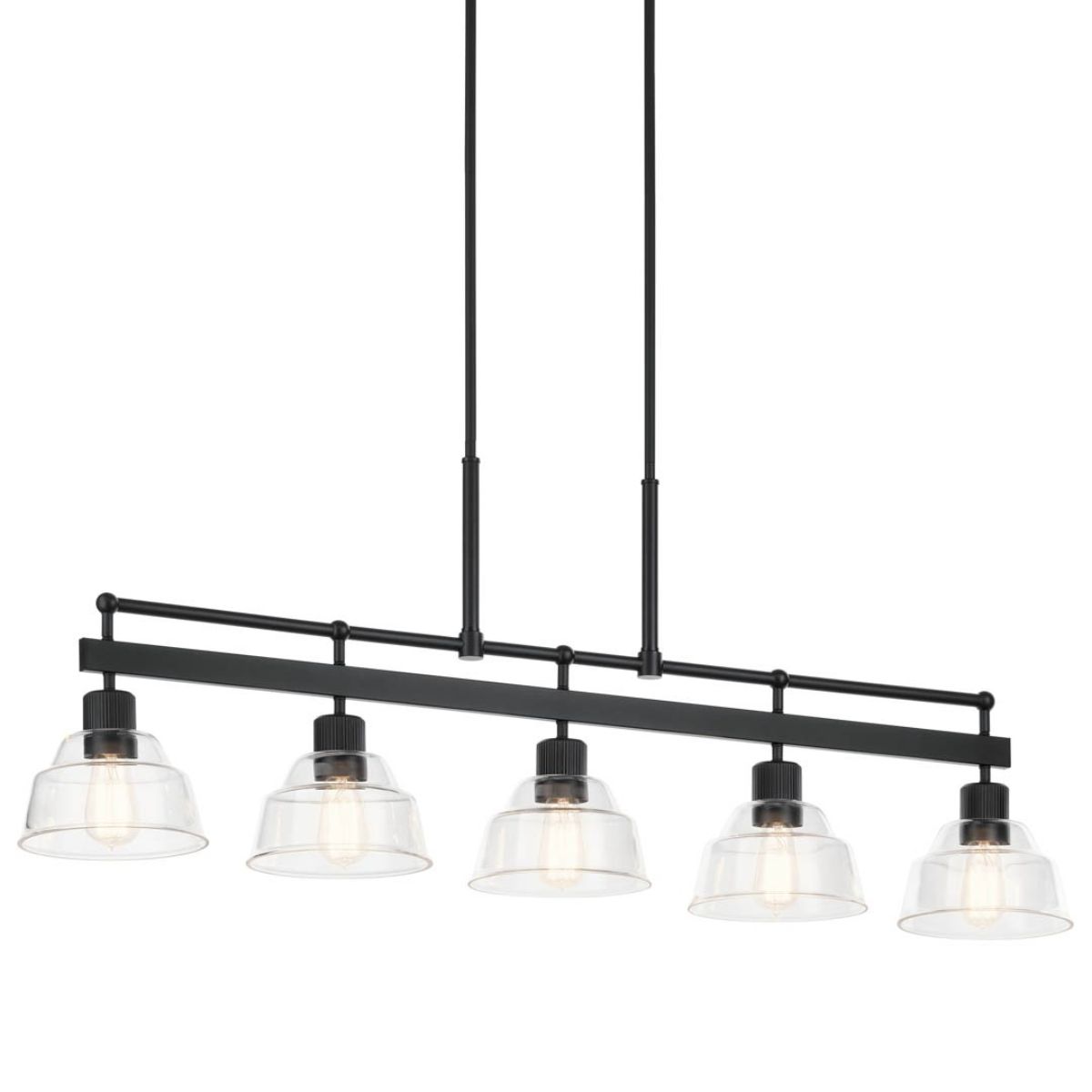 Eastmont 50 in. 5 Lights Chandelier Black finish - Bees Lighting