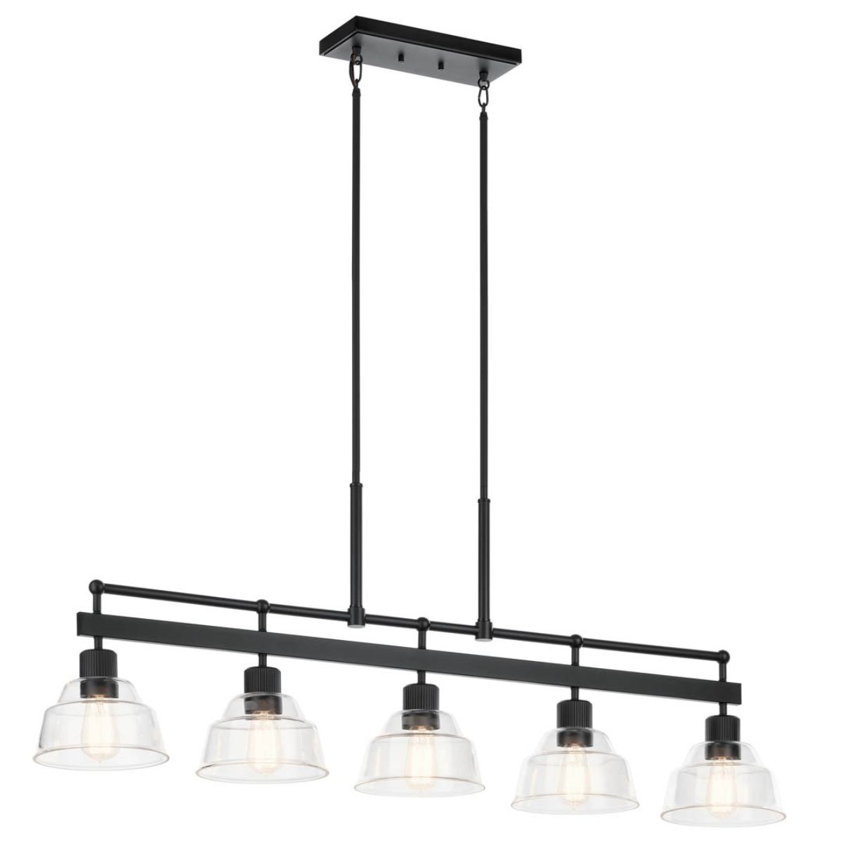Eastmont 50 in. 5 Lights Chandelier Black finish - Bees Lighting