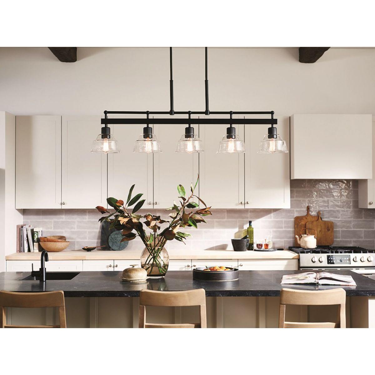 Eastmont 50 in. 5 Lights Chandelier Black finish - Bees Lighting