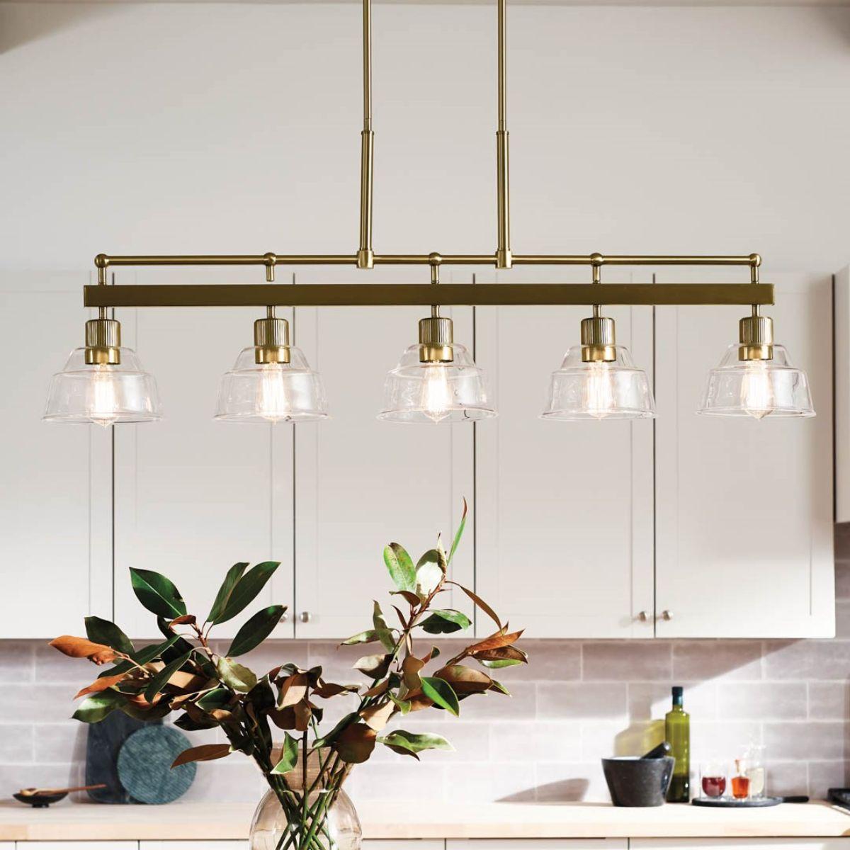 Eastmont 50 in. 5 Lights Chandelier Brushed Brass finish - Bees Lighting