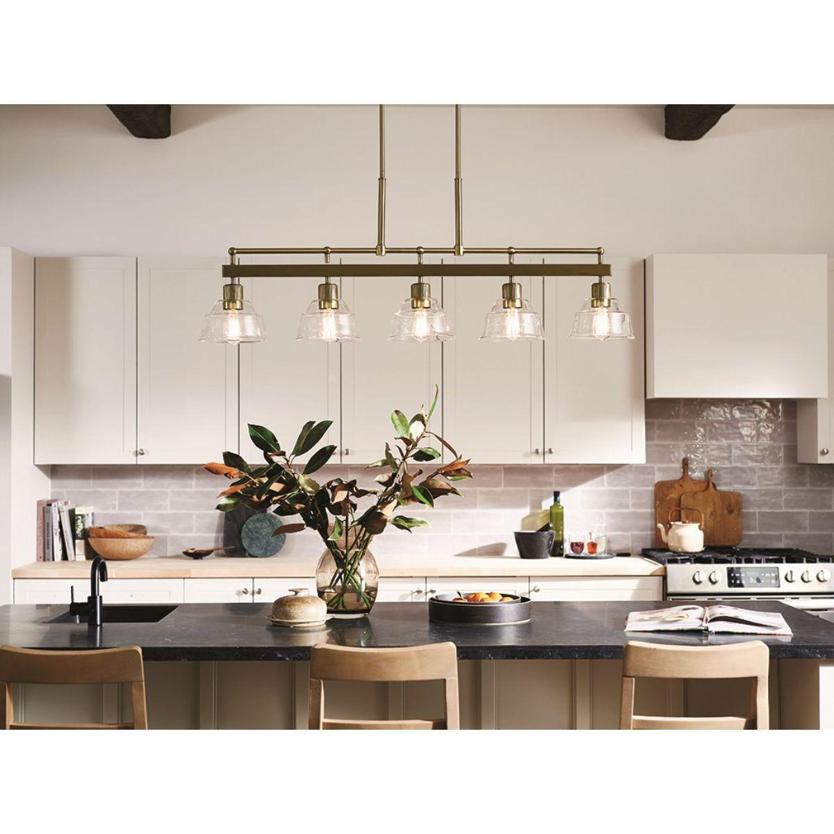 Eastmont 50 in. 5 Lights Chandelier Brushed Brass finish - Bees Lighting