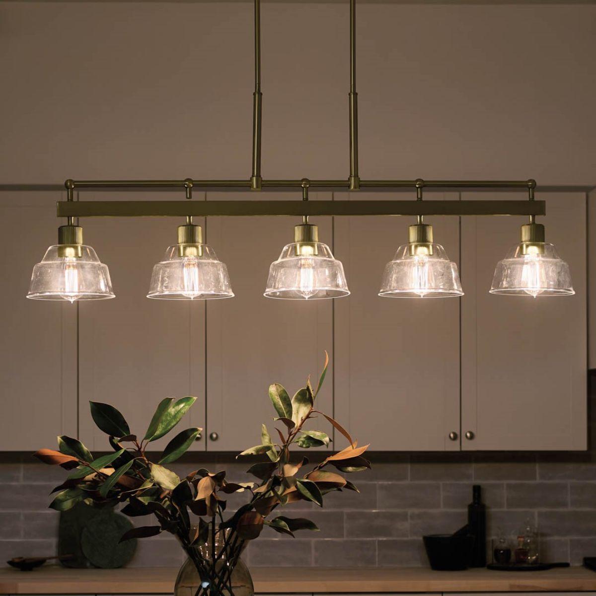 Eastmont 50 in. 5 Lights Chandelier Brushed Brass finish - Bees Lighting