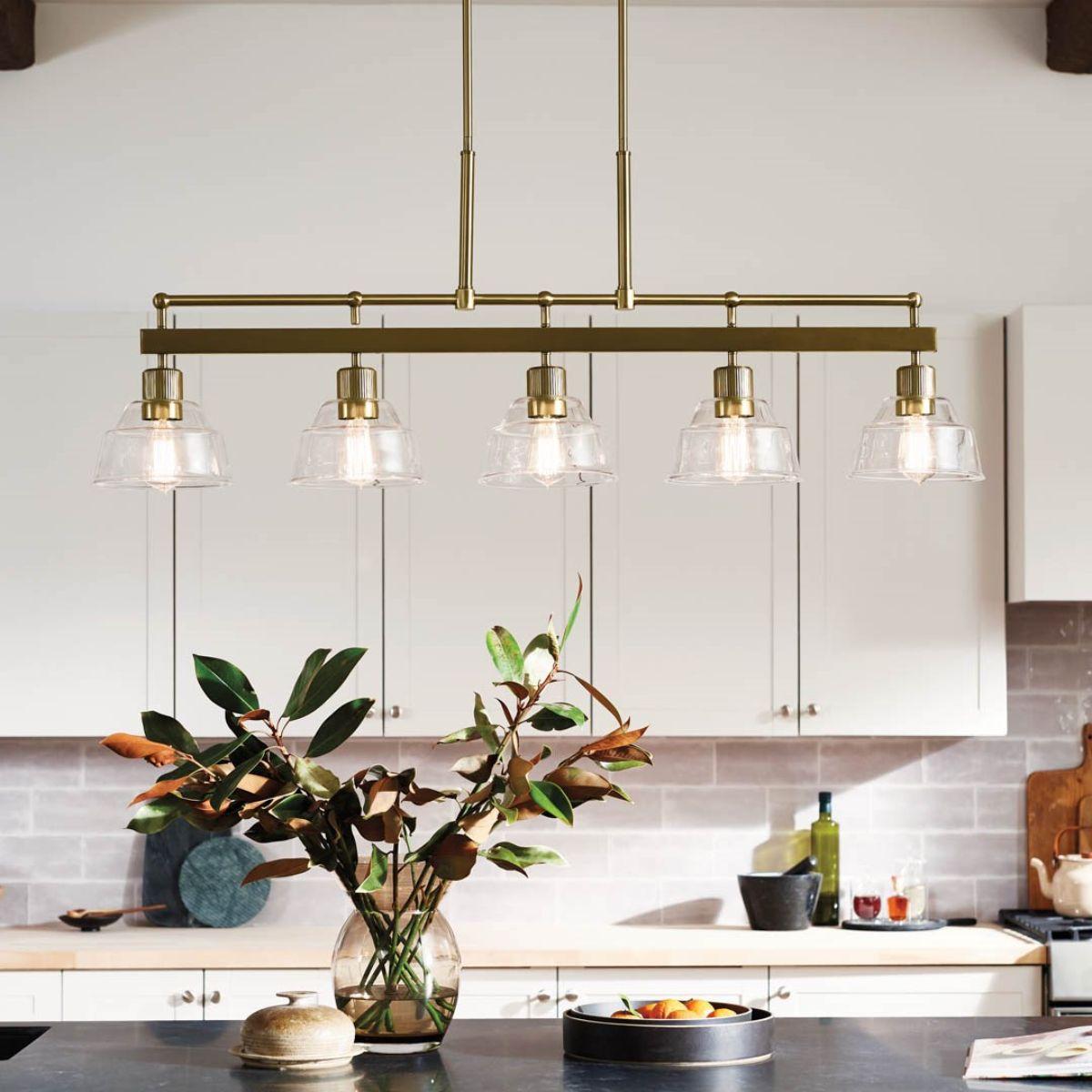 Eastmont 50 in. 5 Lights Chandelier Brushed Brass finish - Bees Lighting