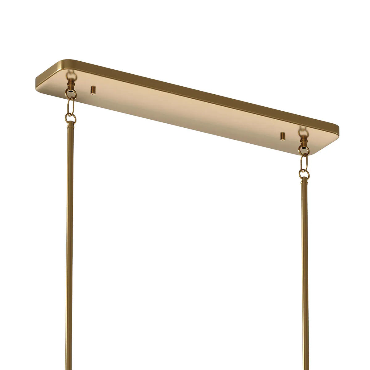 Kimrose 45" 10-Light Linear Chandelier with Clear Fluted Glass, Brushed Natural Brass Finish - Bees Lighting
